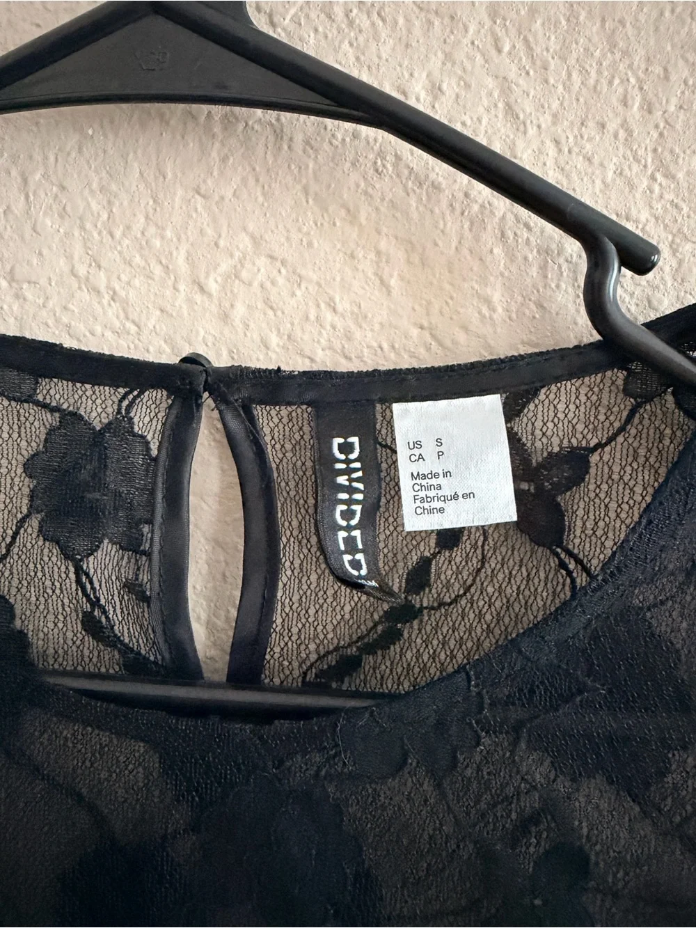 H&M Divided Black Floral Lace Crop Top